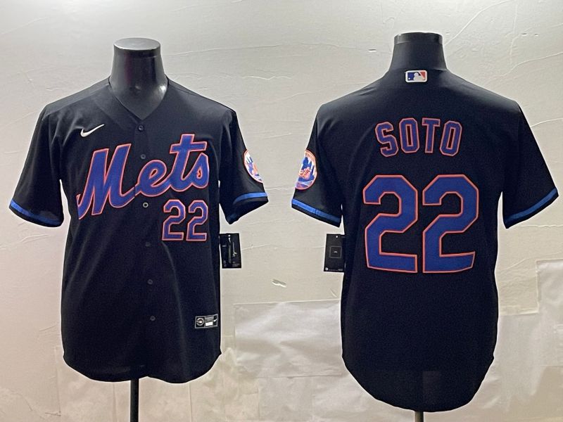 Men New York Mets #22 Soto Black Game 2025 Nike MLB Jersey style 1->new york mets->MLB Jersey